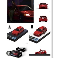 Ghost Player 64 Initial D Honda Civic EG6 Red with Shingo Shoji Figure