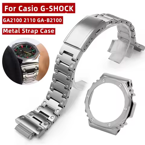 GA2100 Modified case & Watchband For Casio G-SHOCK GA-2100 GA-2110 GA-B2100 Stainless Steel strap me