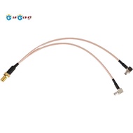8 inch SMA Female to Y type 2 X TS9 Angle Male Connector Splitter Combiner Cable,gold&silver