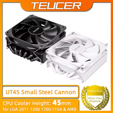 TEUCER UT45 Series CPU Cooler ITX Case Air Cooling Radiator with UT12015 FDB Fan for AM5 AM4 and LGA