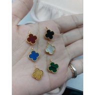 (Fast Shipping)original 18karat au750 yellow gold clover pendant 9mm&**-