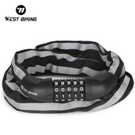 WEST BIKING 90cm Alloy 5 Digital Pas Anti-theft Locks Bicycle Motorcycle Mountain Bike Chain Lock