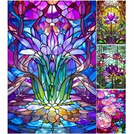 5D DIY Lotus Stained Glass Full Round Drill Diamond Painting Kit Home Decoration Jewelry Cross Stitc