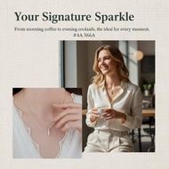 [ItisU] Dazzling Zircon Pendant Nelace for Women Rectangular Shape Starry Sky Party Nelace [MY]