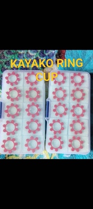 Cup Kayako Ring berwarna merah muda terbuat dari plastik untuk seni dan kerajinan.