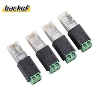 BACKOF RJ45 Terminal Adapter,  Adapter 2PIN Terminal RJ45 to RS485 Converter, Splitter RJ45 Male Con