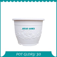 Glory Pot 30 Cm White Motif Pot 30 Plastic 30cm Glory Vase White Flower Plastic Pot