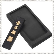 4 Inch Chinese Calligraphy Ink Stone with Ink Stick Rectangle Ink Stone Tray for Traditional Calligr