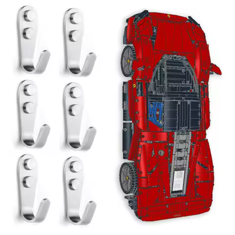 XGREPACK Goods Wall Mount Hook for Lego 42143 Technic Ferrari Daytona SP3 (42143 Wall Hook)
