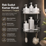 LemonBest Aluminum Corner Shelf Rack 2 Layers - G48