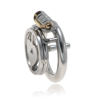 Stainless Steel Cage Heart Chastity Lock CB Men's Wear Ring Flat Lock Chastity Lock Long-Term