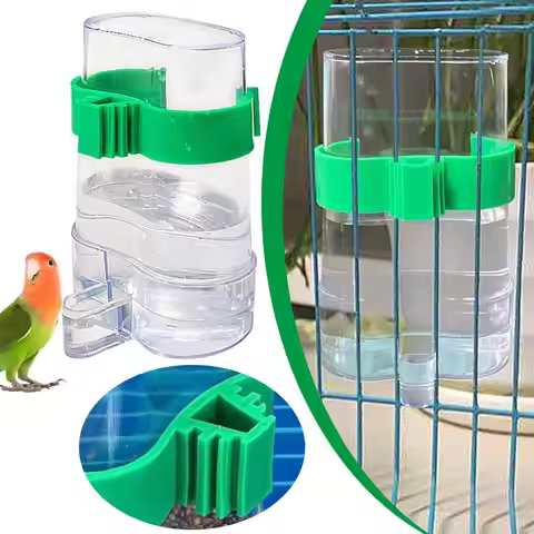 2 In 1 Automatic Bird Water Feeder Drinker Bottle Hanging Cage Parrot Budgie Cockatiel Food Water Di