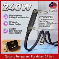 [READY STOCK] 240W USB C to C Cable Gaming Stand Fast Charge 1.5M Braided Data Kebel for Laptop Tabl