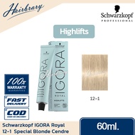 *Highlifts ไฮลิฟท์* Schwarzkopf ชวาร์สคอฟ IGORA Royal 60ml. (ไม่รวมไฮโดรเจน) อีโกร่า รอแยล ครีมย้อมผ