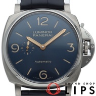 沛納海 Luminor Due 3 Days Titanio 45mm 自動機械錶 PAM00729，附原廠盒、保固卡，鈦金屬/皮革錶帶，男士腕錶，藍色，拋光，成色極佳 [二手]