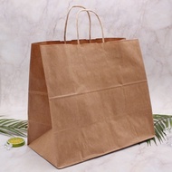 Paper shopping bag (large) 50 sheets Kraft striped paper bag paper bag