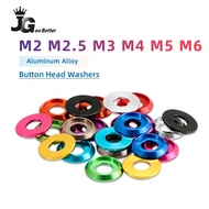 JK M2 M2.5 M3 M4 M5 M6 Colors Anodised Aluminium Pan/Button Head Screw Bolt Washers 5Pcs