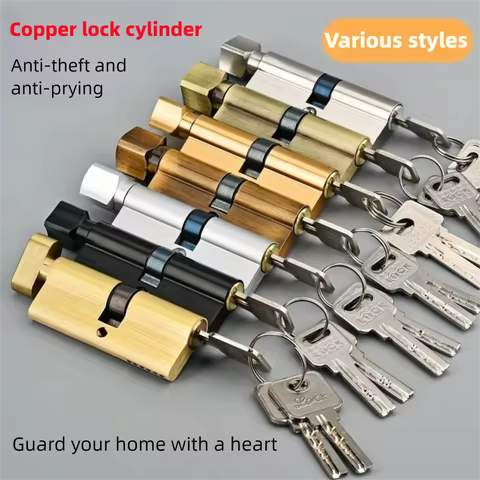 Door Cylinder Lock Biased 70mm 3 Keys Anti-Theft Entrance AB Door Lock Home Security Interior Bedroo