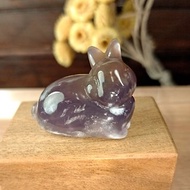 小雕件 小品動物-兔 花紫玉