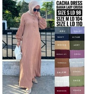 hk3 Cacha Dress Gamis Basic Polos Busui Syari Harian Daily Crinkle