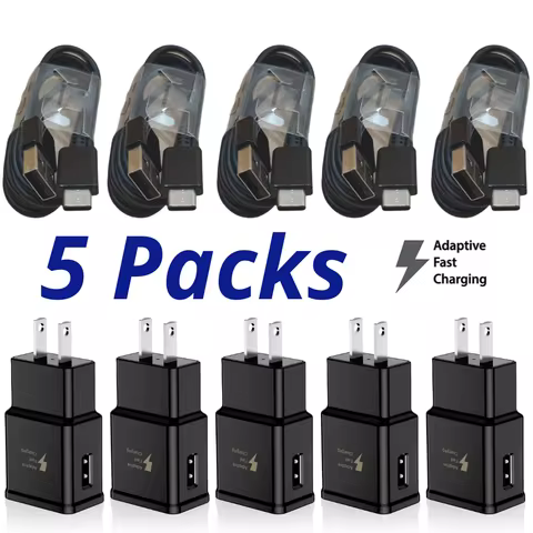 5pcs for Xiaomi for Samsung for Galaxy S21 S20 A51 A14 A13 5G A12 Fast Charger & USB-C Cable 15W