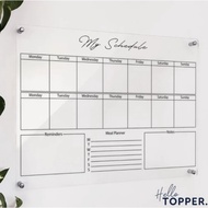 Acrylic Schedule Board | Wall Planner | Schedule Board | Schedule Board