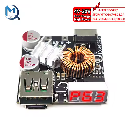QC4.0 3.0 PD Full Protocol Mobile Phone Fast Charging Module 3526 Chip with Display USB Charging Con