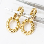 💎Amantio Diamond💎ต่างหูอิตาลี18k Yellow gold