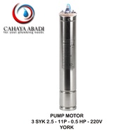 Pump MOTOR - 3 INCH - 0.5 HP - 220v - SUBMERSIBLE PUMP - YORK - MOTOR YORK