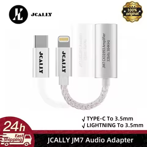 JCALLY JM7 Earphone Adapter Line USB TypeC To 3.5mm Digital Audio Cable DAC CX31993 For Android Adap