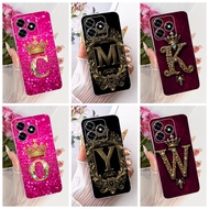 Honor X5C Case Honor X5C Plus Cover Clear Luxury A-Z Letters Cool Crown Soft Casing