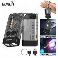 BORUiT V10L LED Keychain Flashlight Red Beam Type-C Rechargeable Fluorescent Flashlight Work Light M