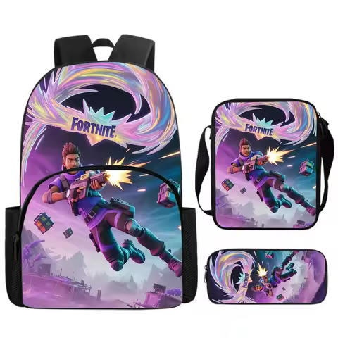 Fortnite 3Pcs Bag Set, Backpack with Front Pocket, Crossbody Bag and Pencil Case, Boys girls The bes