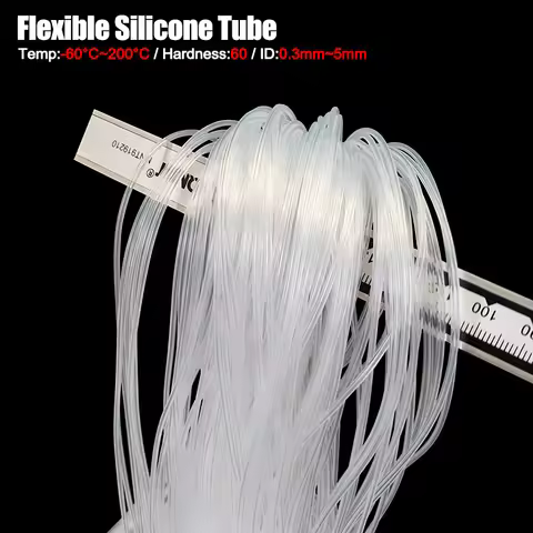 5M/10M Transparent Flexible Silicone Tubing ID 0.5 1 1.5 2 2.5 3 3.5 4mm Food Grade Tube Pipe Temper