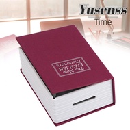 YUSENSS Mini Safe Box, Portable Safe Metal Lock Box Book Security Box, Simulation Book Key Lock Secu