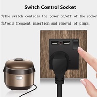 Pz>~Ready stock Vintage wood grain wall light switch universal socket led indicator power usb socket