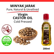 Ammani Castor Oil 200ml 100% Pure Natural Cold Pressed Carrier Oil Skin Oil Base Oil Minyak Kulit Co