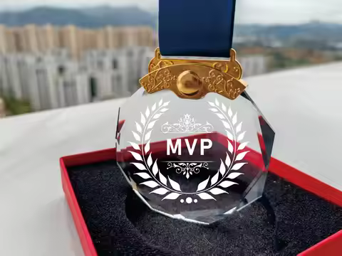 1st 2nd 3rd Place Crystal Trophy - Champion, Runner-Up & Bronze Award Pendants for Sports, Competiti