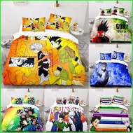 B4 HUNTERxHUNTER Bedding Set Washable Bed Sheet Quilt Cover Pillowcase Dormitory Home Bedroom 3IN1 S