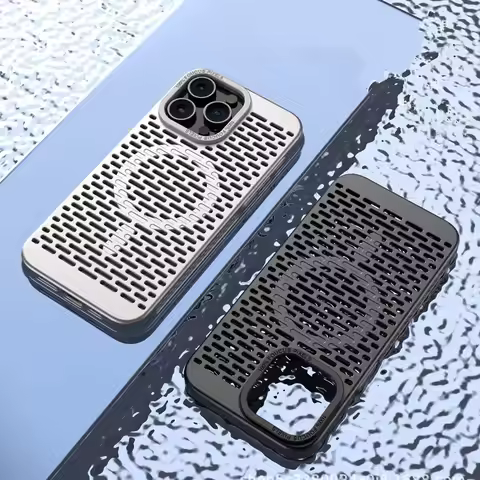 Luxury Hollow Heat Dissipation Magnetic Case for Magsafe IPhone 15 14 13 12 11 Pro Max Plus 15Pro IP