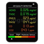 6 In 1 PM2.5 PM10 HCHO TVOC CO CO2 Monitor Multifunctional Air Quality Tester for Home Office Hotel