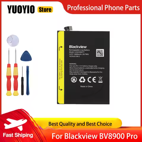 YUOYIO 100% New Original Battery For Blackview BV8900 Pro 10000mAh Smartphone High Capacity Replacem