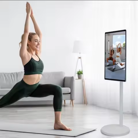Portable 24 Inch Android Smart LED TV Touch Screen Mini Television White Flat Screen Tablets with Ba