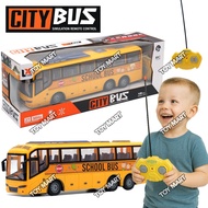 City Bus Series RC School Bus Simulation City Bus Toy Set with Lights & Remote 1:30 Scale