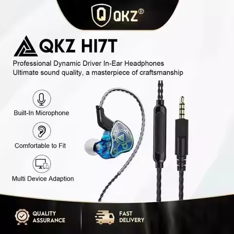 QKZ Hi7t Dynamic Driver Professional Custom-Grade Subwoofer Game Sports Music Symphony Earphone With