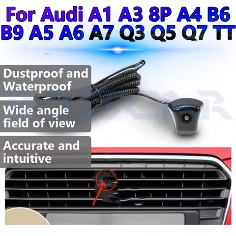 For Audi A1 A3 8P A4 B6 B9 A5 A6 A7 Q3 Q5 Q7 TT Car Front View Camera HD Night Vision Waterproof IP6