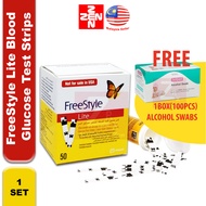 ✥Abbott Freestyle Lite Test Strips (50s) FREE Alcohol Swabs (100s)✤