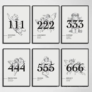777 Angel Number Poster Print Canvas Painting Lucky Number Energy Spiritual Wall Art Picture for Liv