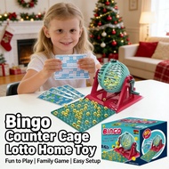 Bingo Game Home Cage Ball Card Counter Toy Set Bingo Simulation Game Lotto Toy