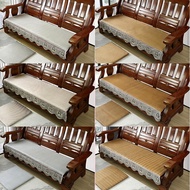 Kerusi Kusyen Sofa Kayu Pepejal Tebal Lipat Jalur Panjang Kayu Mahoni Lama/Thickened Solid Wood Sofa